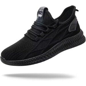 Non Slip Shoes for Men Women Sneakers Walking Shoes Black White Lightweight 6.5